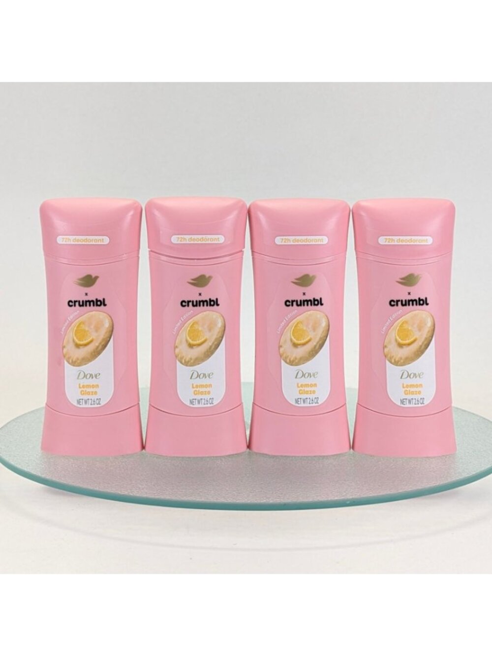 Dove x Crumbl Lot of 4 Lemon Glaze Deodorant 2.6 oz Each - New - Picture 2 of 6